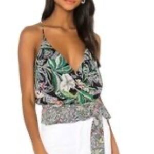 Bailey 44 Green and Black Wrap Camisole Top